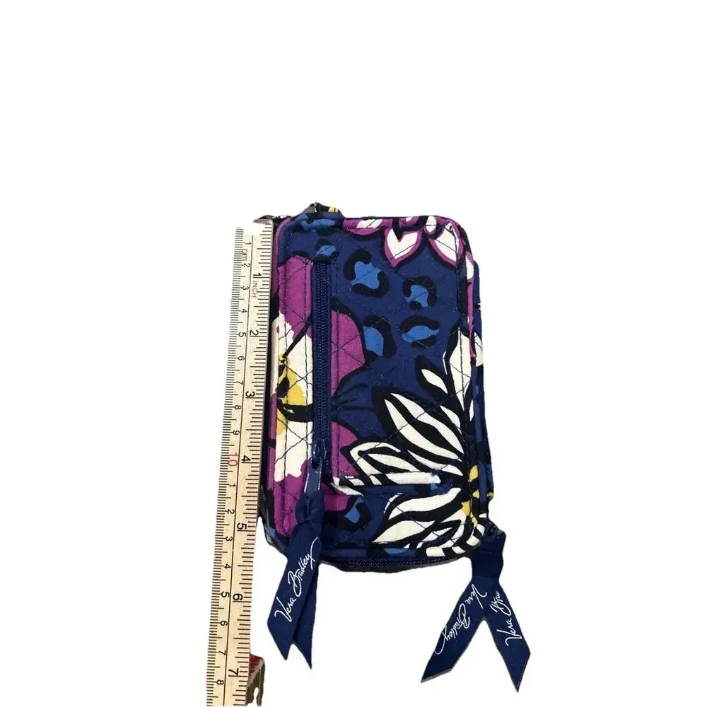 Vera Bradley African Violet Floral Zip Around Wrist Wallet. Snap And Zipper - Picture 2 of 8